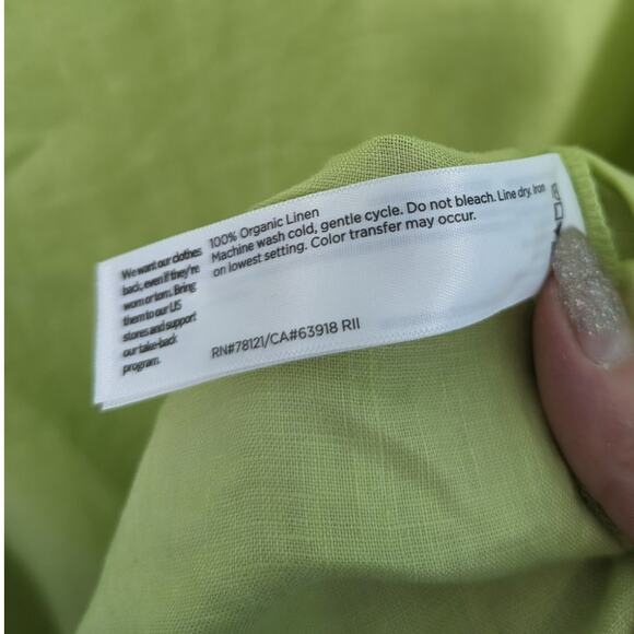 Eileen Fisher Organic Linen Square Neck Maxi Dress Jumper Honeydew Green New 2X - Picture 6 of 10